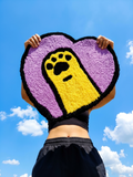 The Pop-Art Paw Tufted Heart Rug