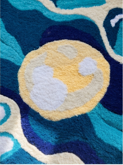 The Abyssal Pearl Shell Tufted Rug