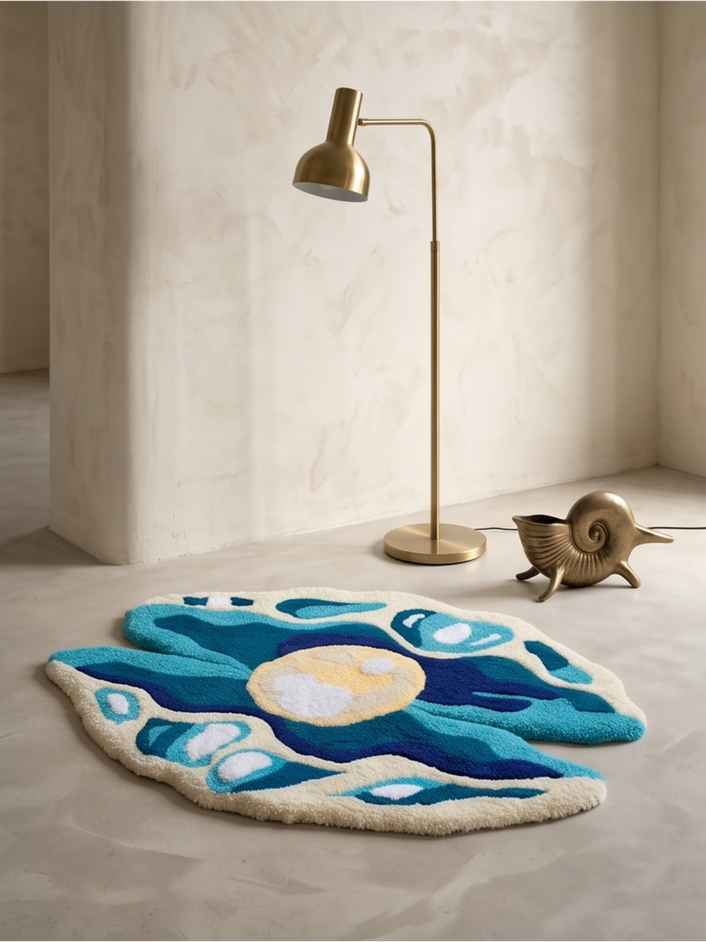 The Abyssal Pearl Shell Tufted Rug