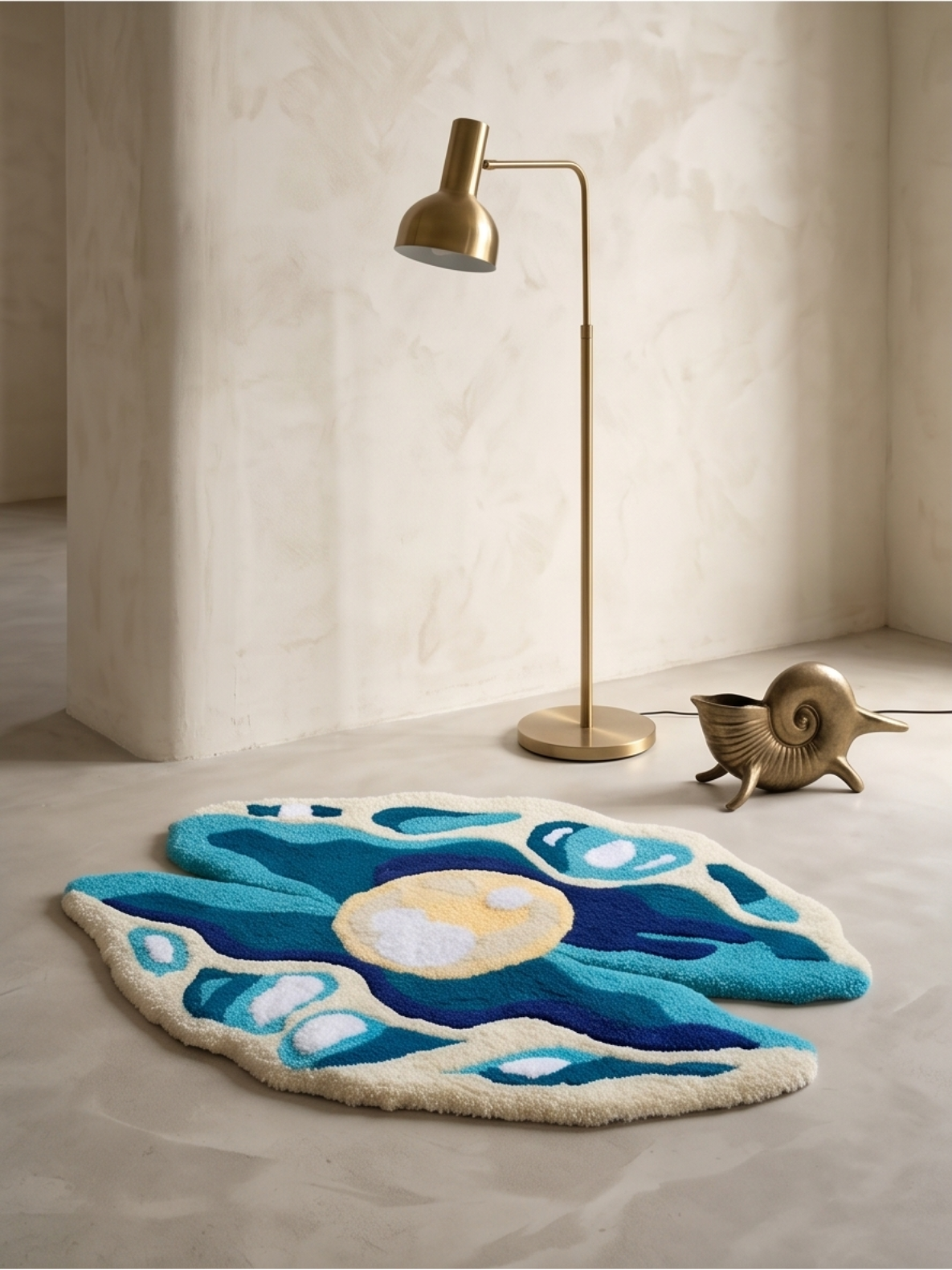 The Abyssal Pearl Shell Tufted Rug